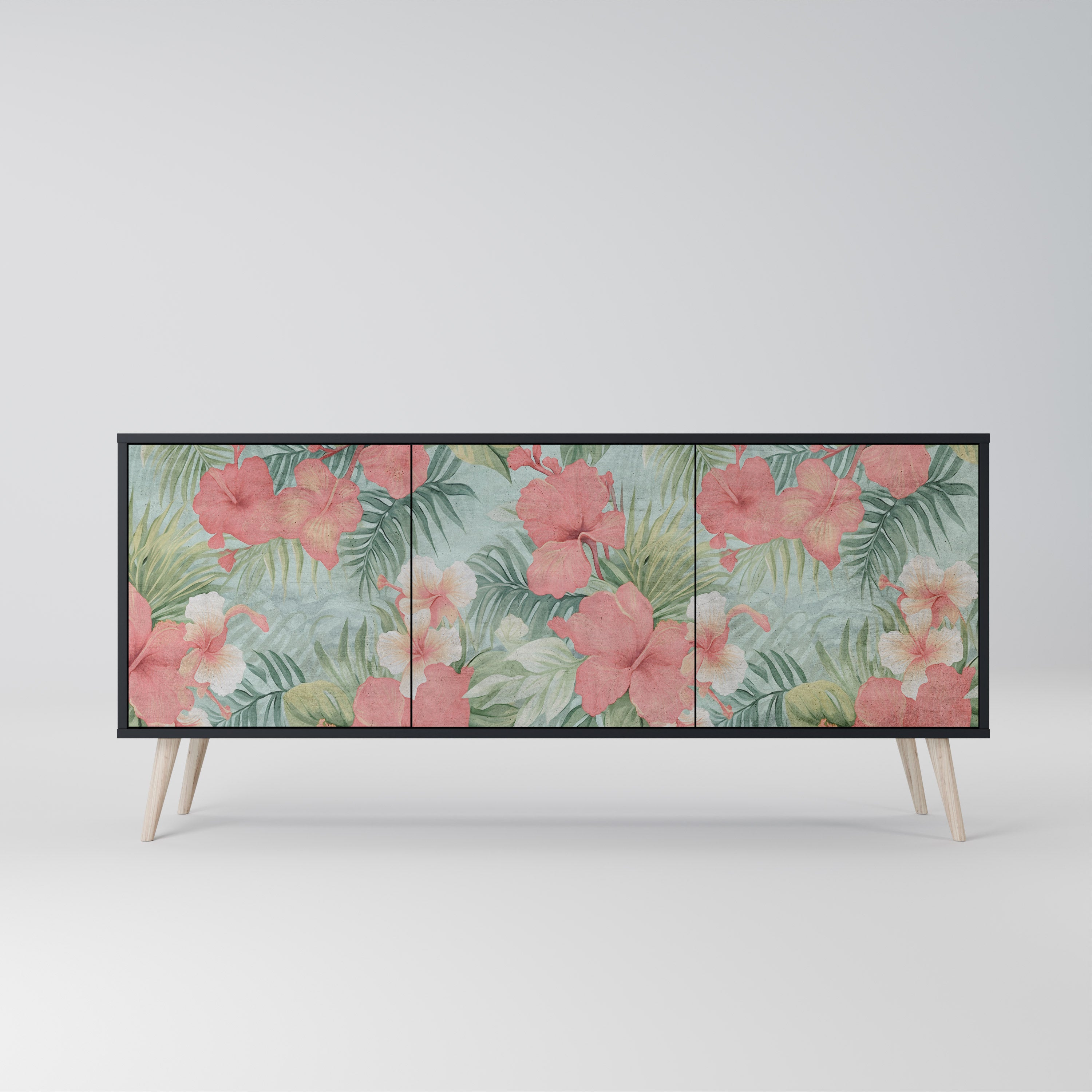 HAWAIIAN SPIRIT 3-Door Sideboard in Black Finish