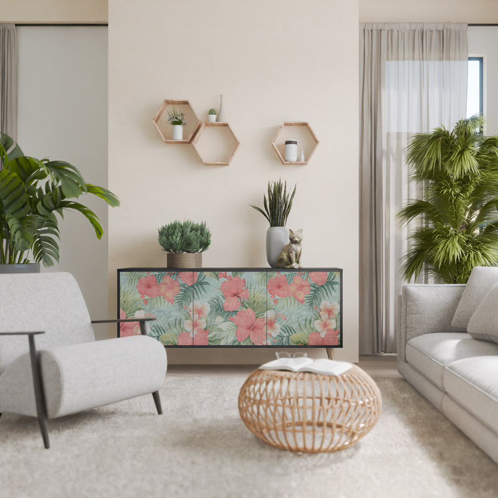 HAWAIIAN SPIRIT 3-Door Sideboard in Black Finish