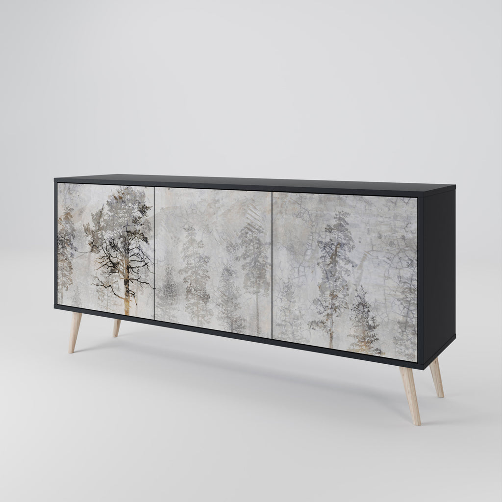 FADE IN THE TREES 3-Door Sideboard in Black Finish