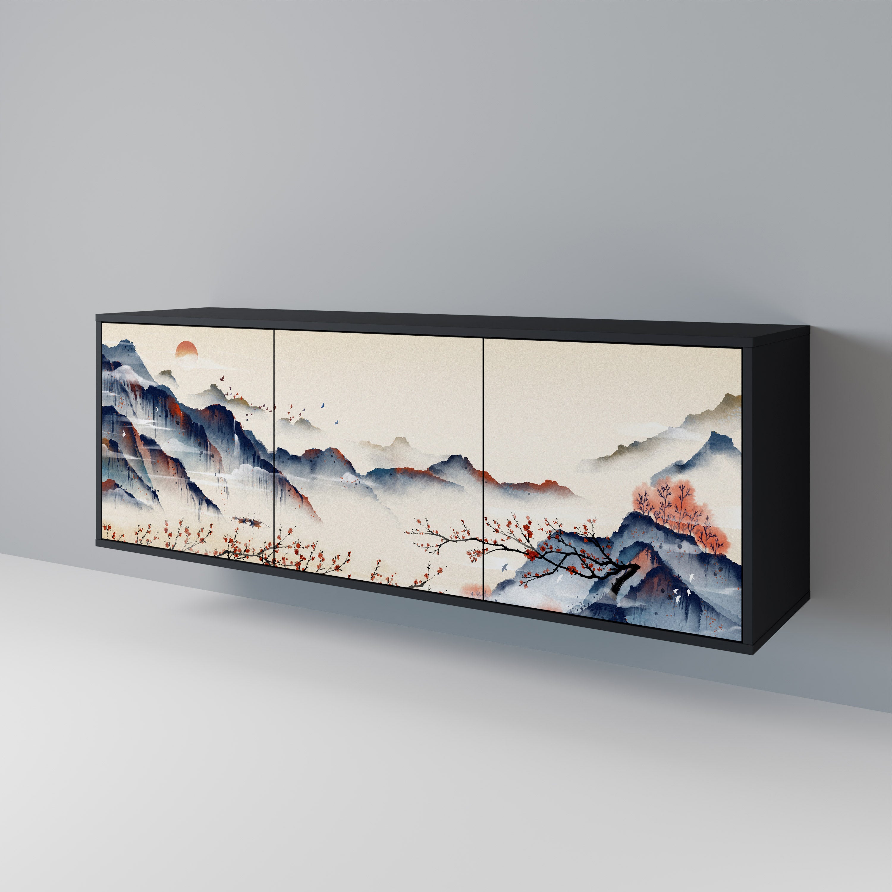 JAPANESE LANDSCAPE 3-Door Sideboard