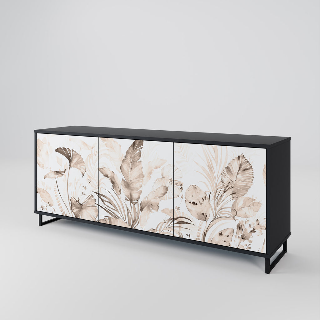 WILD TENDERNESS 3-Door Sideboard in Black Finish