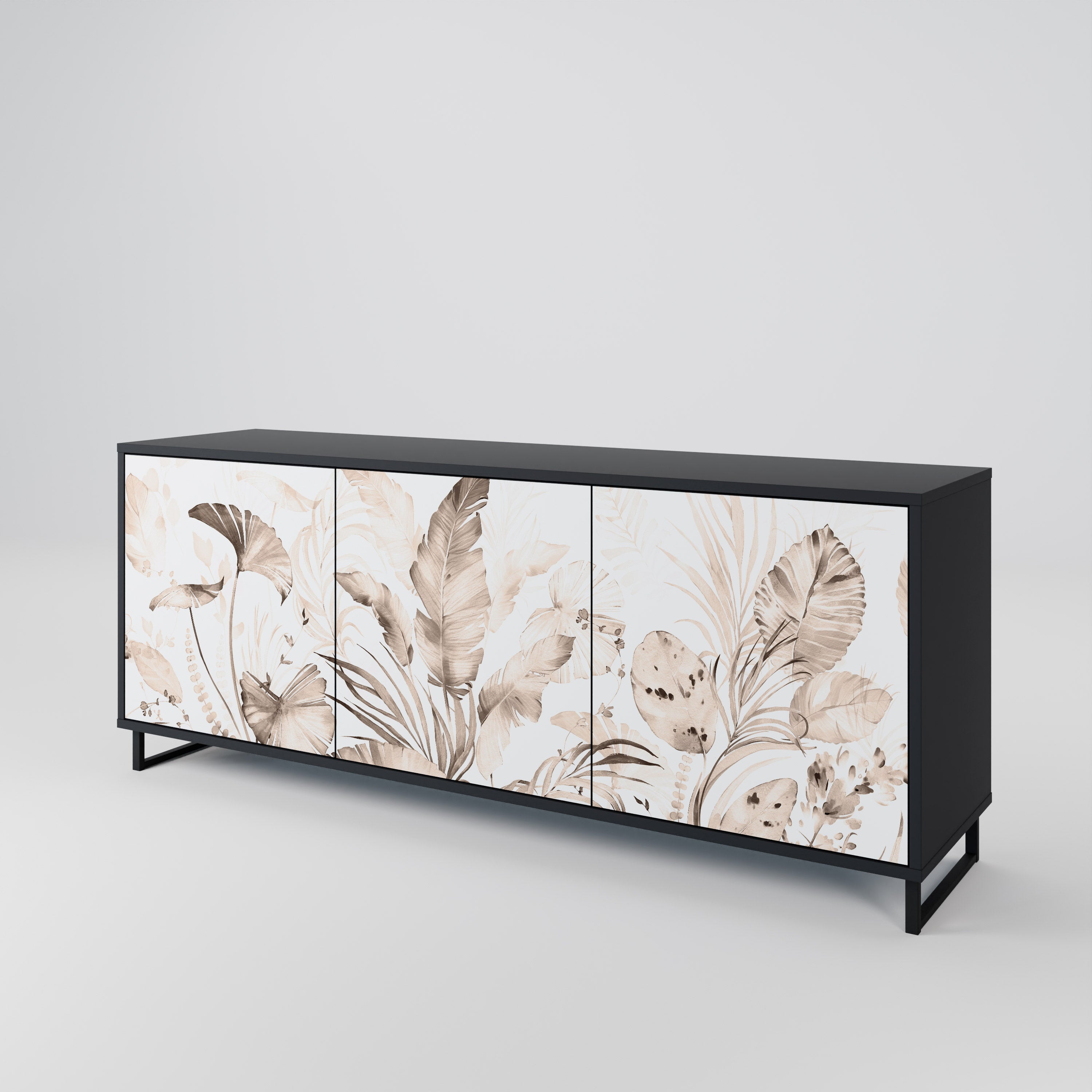 WILD TENDERNESS 3-Door Sideboard in Black Finish