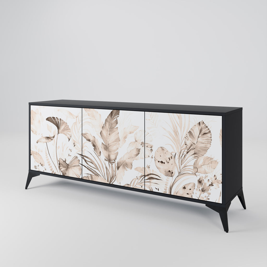 WILD TENDERNESS 3-Door Sideboard in Black Finish