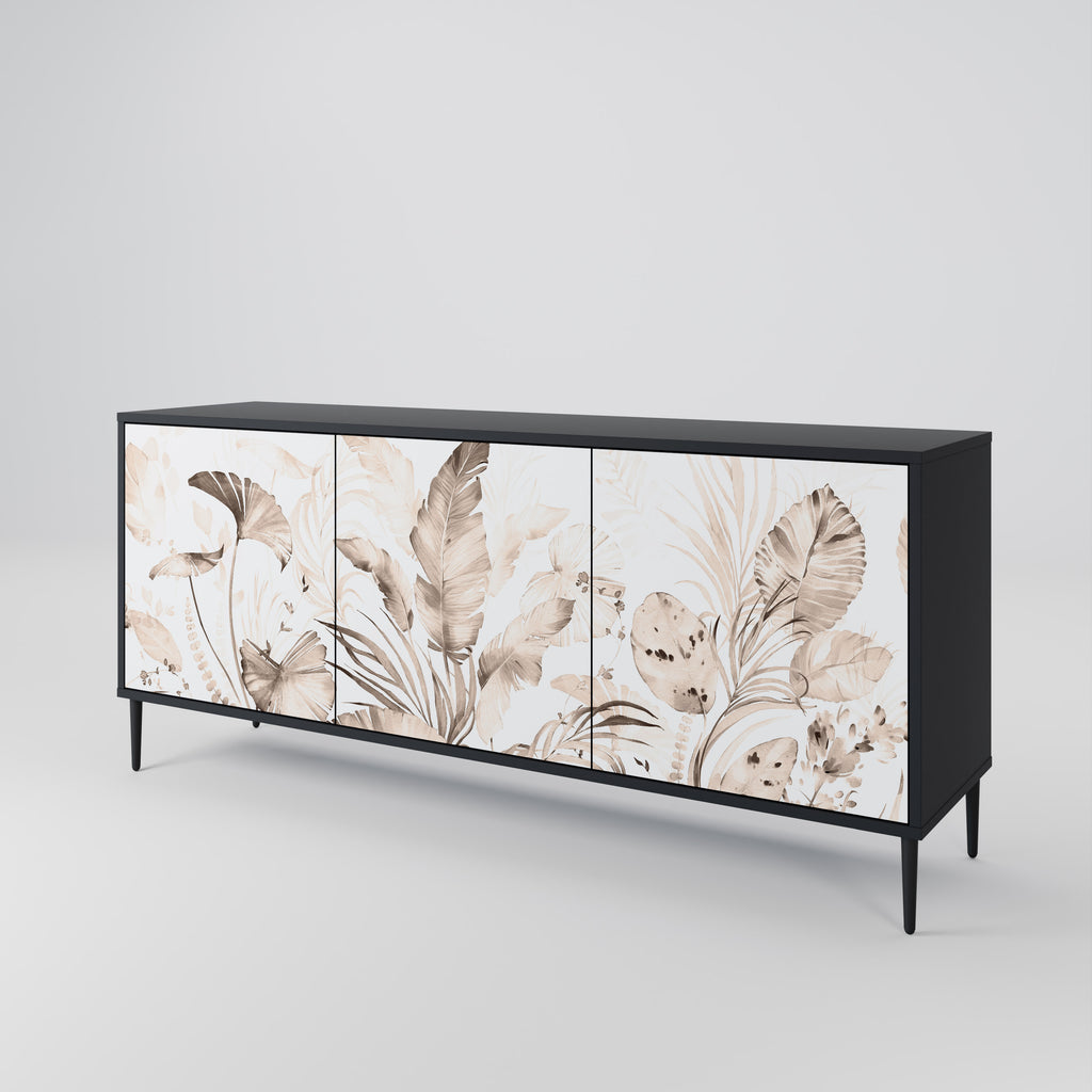 WILD TENDERNESS 3-Door Sideboard in Black Finish