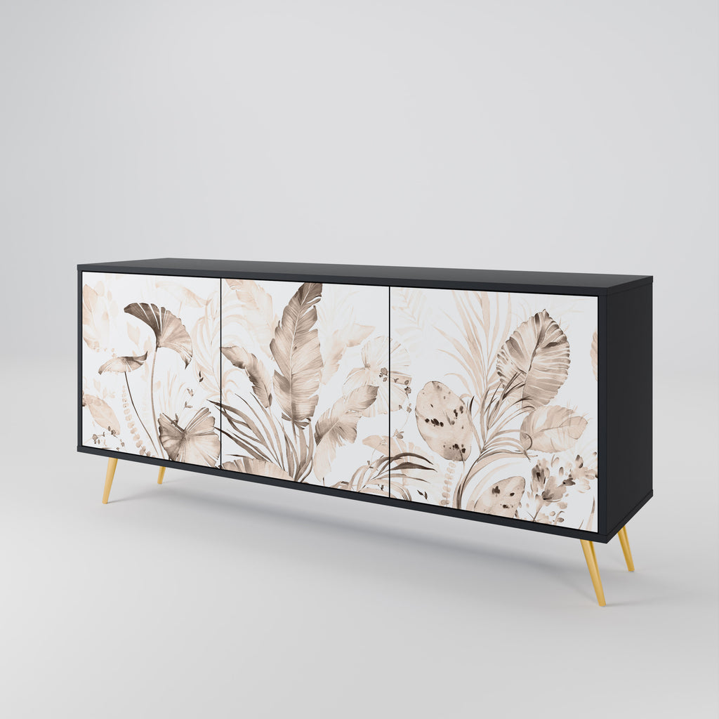 WILD TENDERNESS 3-Door Sideboard in Black Finish