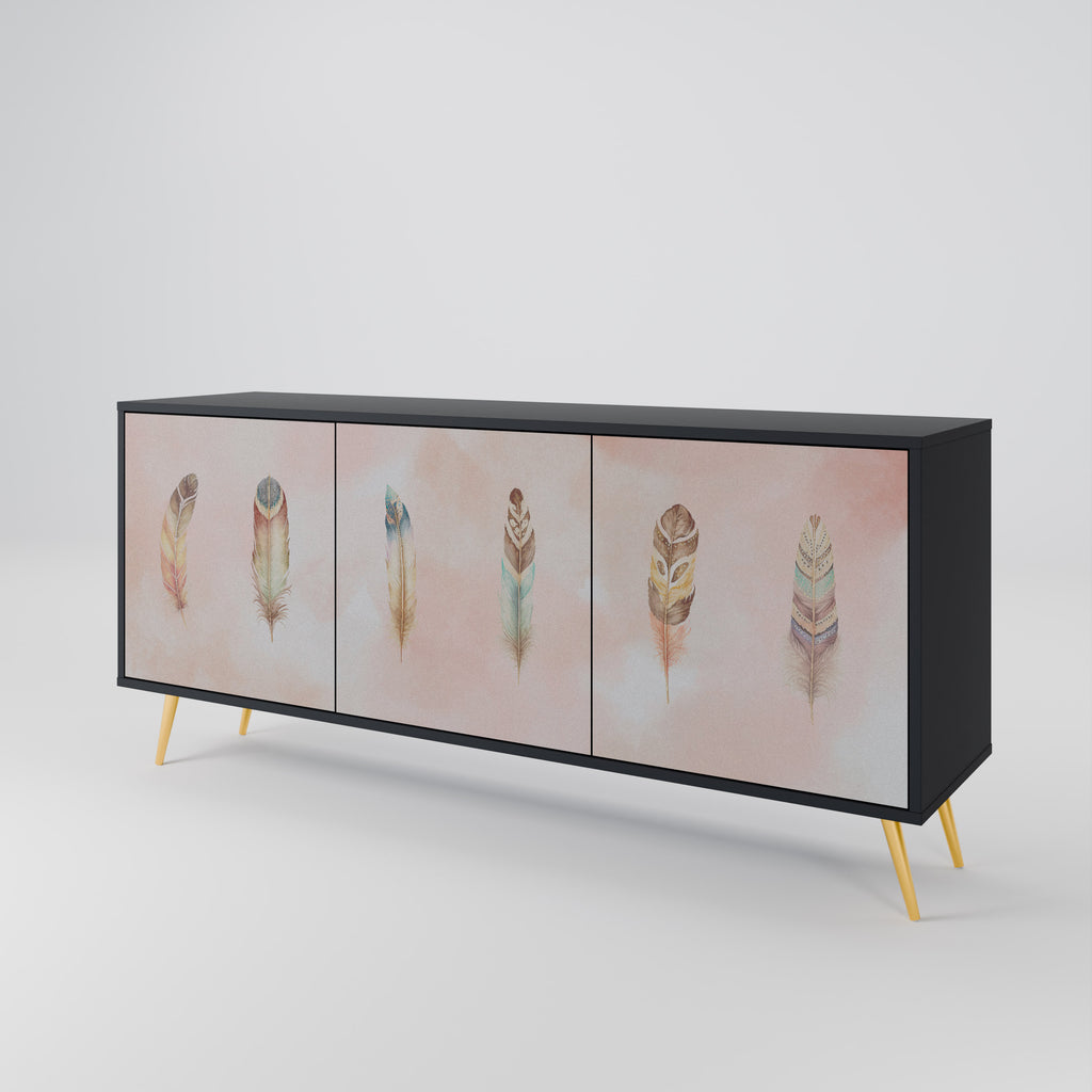 THE DELIQUESCE 3-Door Sideboard in Black Finish