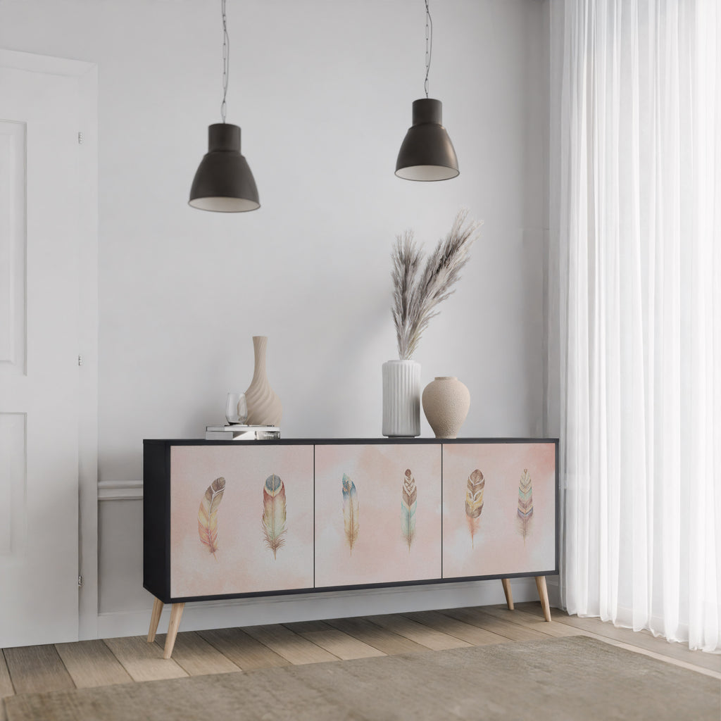 THE DELIQUESCE 3-Door Sideboard in Black Finish