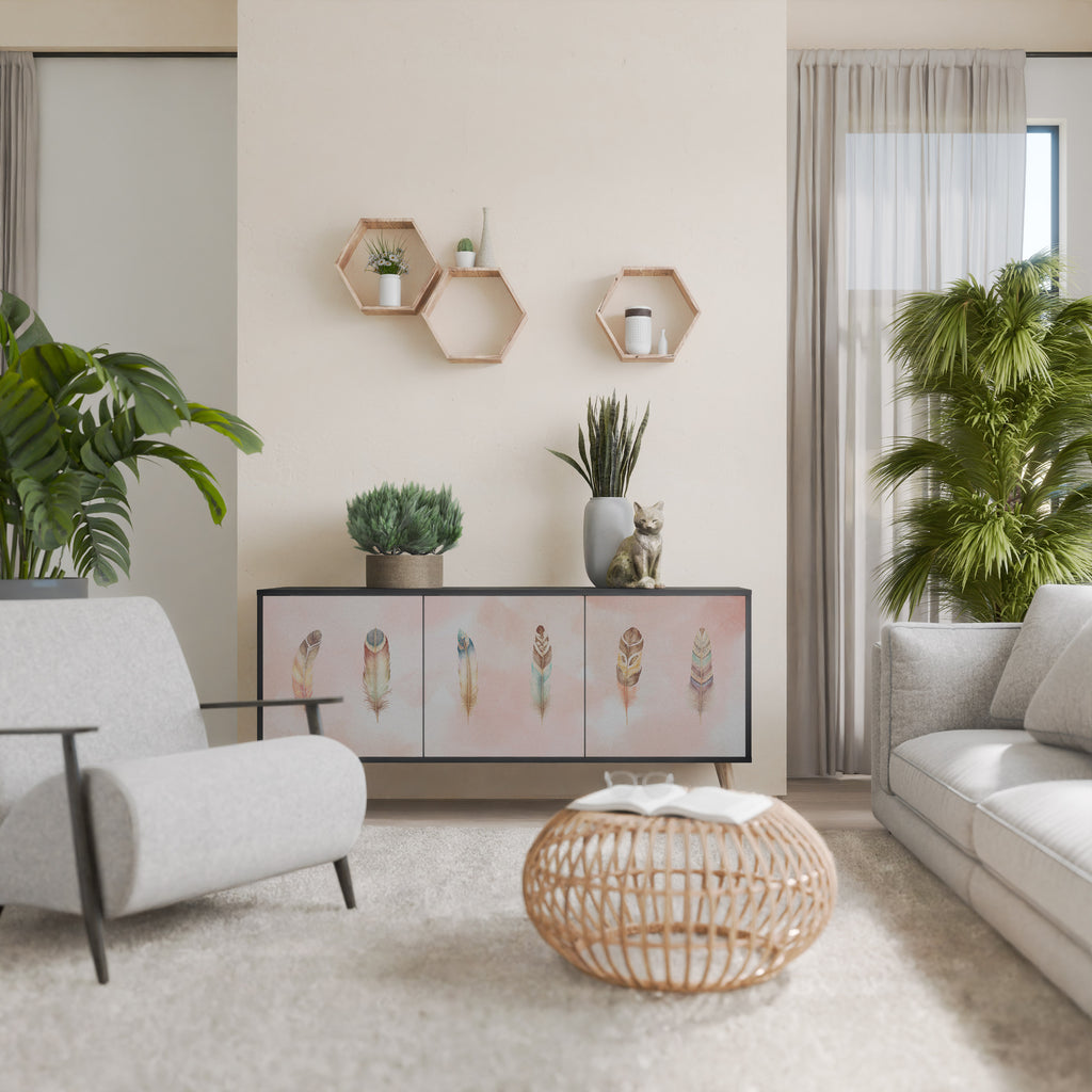 THE DELIQUESCE 3-Door Sideboard in Black Finish