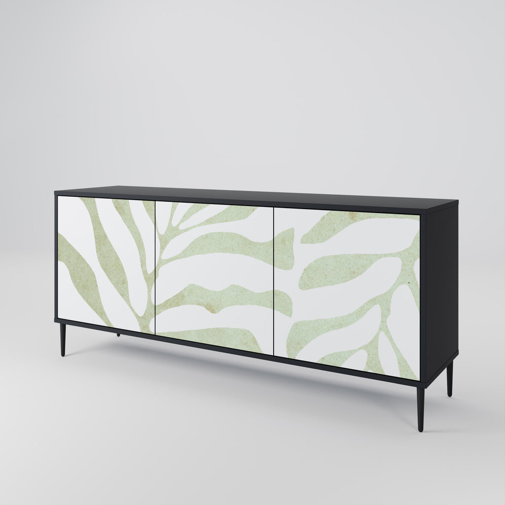 BOTANICAL SPARK 3-Door Sideboard in Black Finish