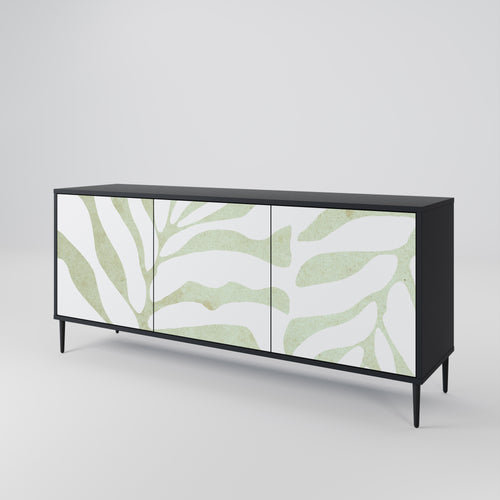 BOTANICAL SPARK 3-Door Sideboard in Black Finish