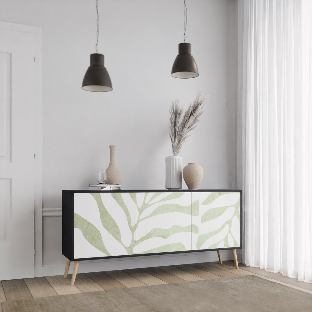 BOTANICAL SPARK 3-Door Sideboard in Black Finish