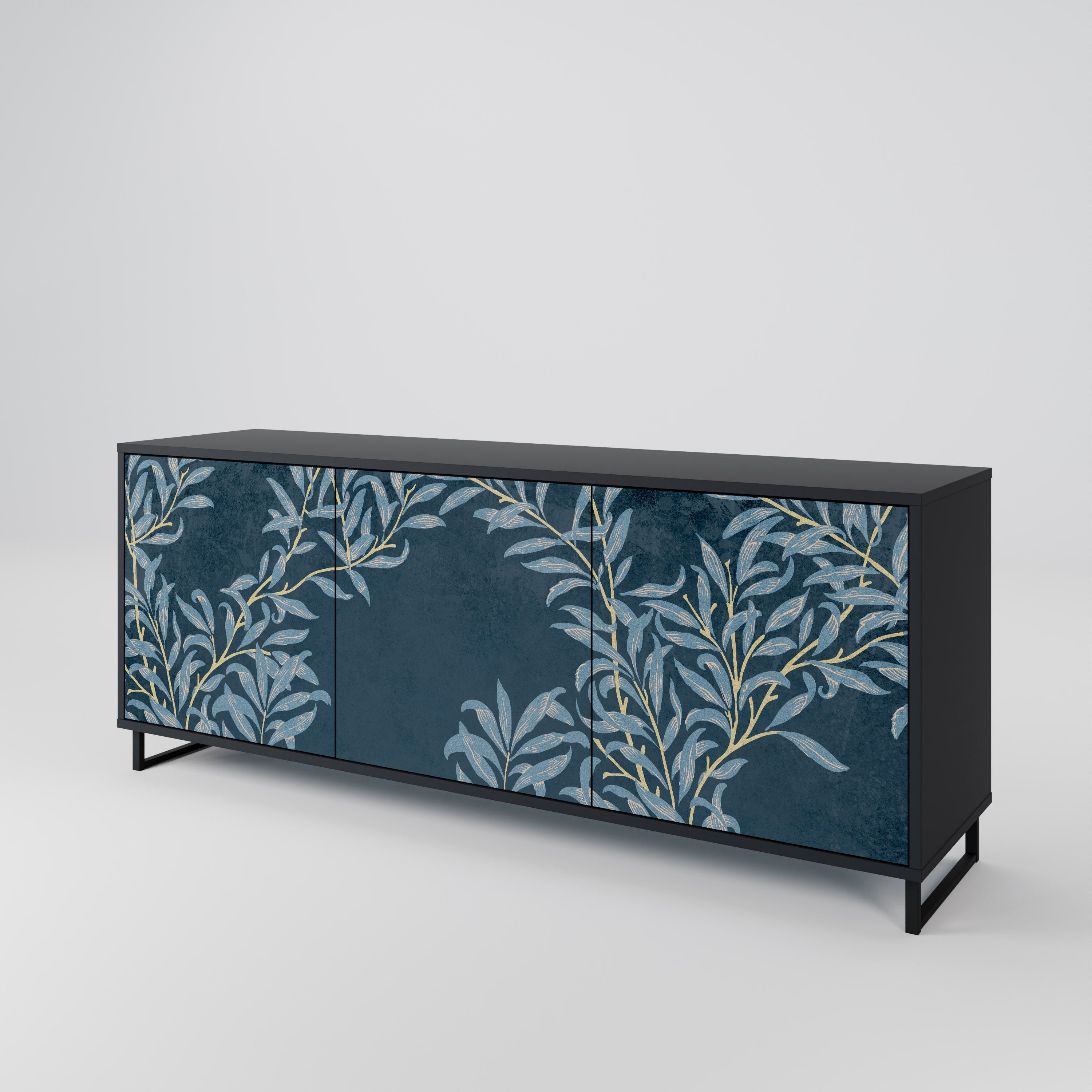 BLUE LEAVES 3-Door Sideboard