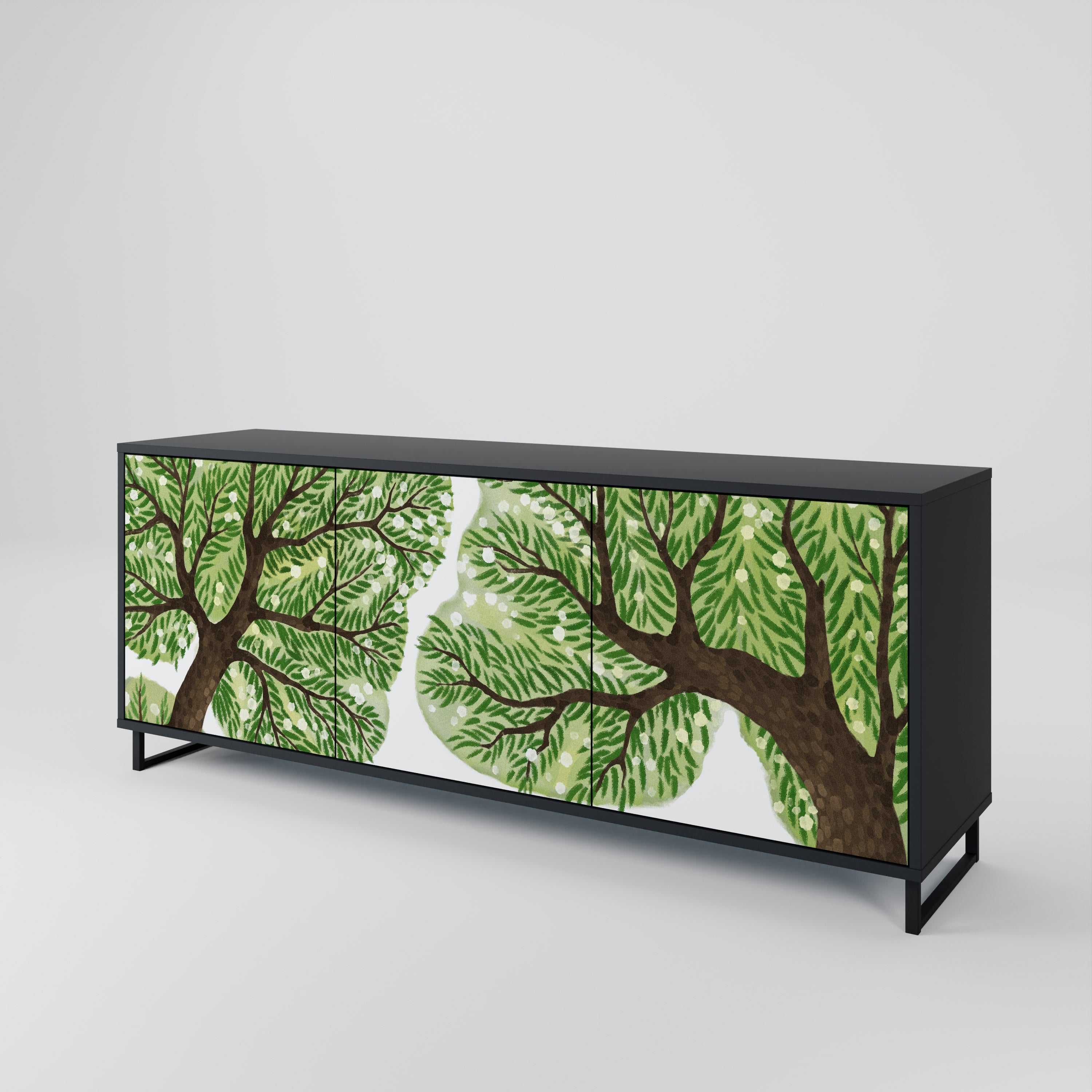 WILDERNESS DASH 3-Door Sideboard in Black Finish