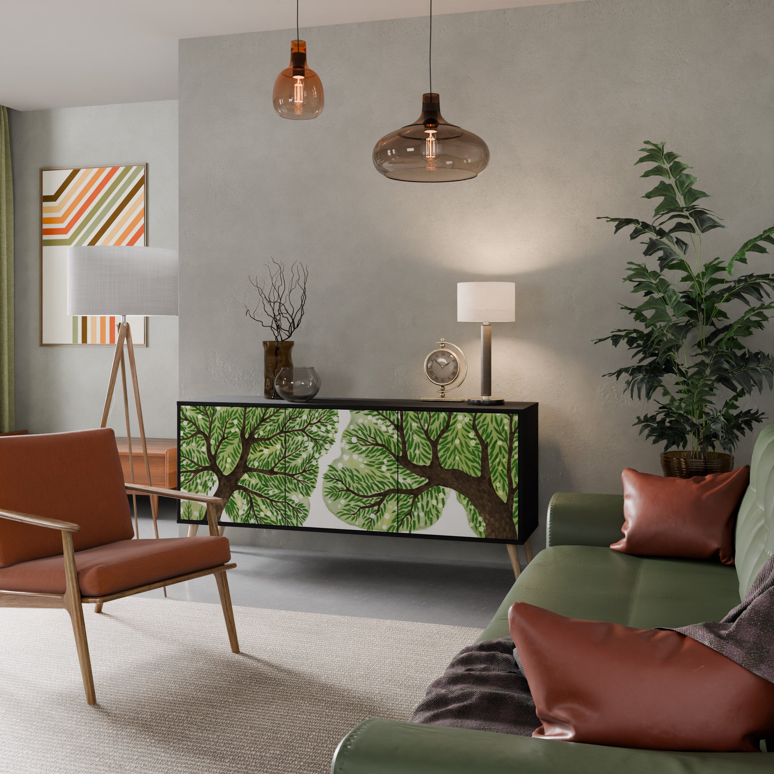 WILDERNESS DASH 3-Door Sideboard in Black Finish