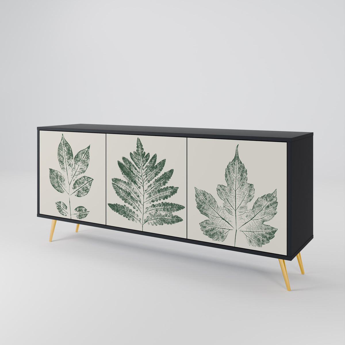GREEN LEAFY STAMPS Aparador de 3 Puertas