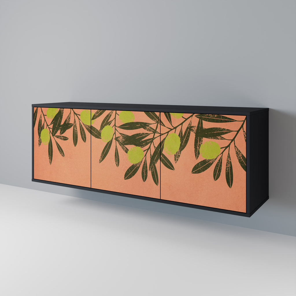 JUICY OLIVES 3-Door Sideboard in Black Finish