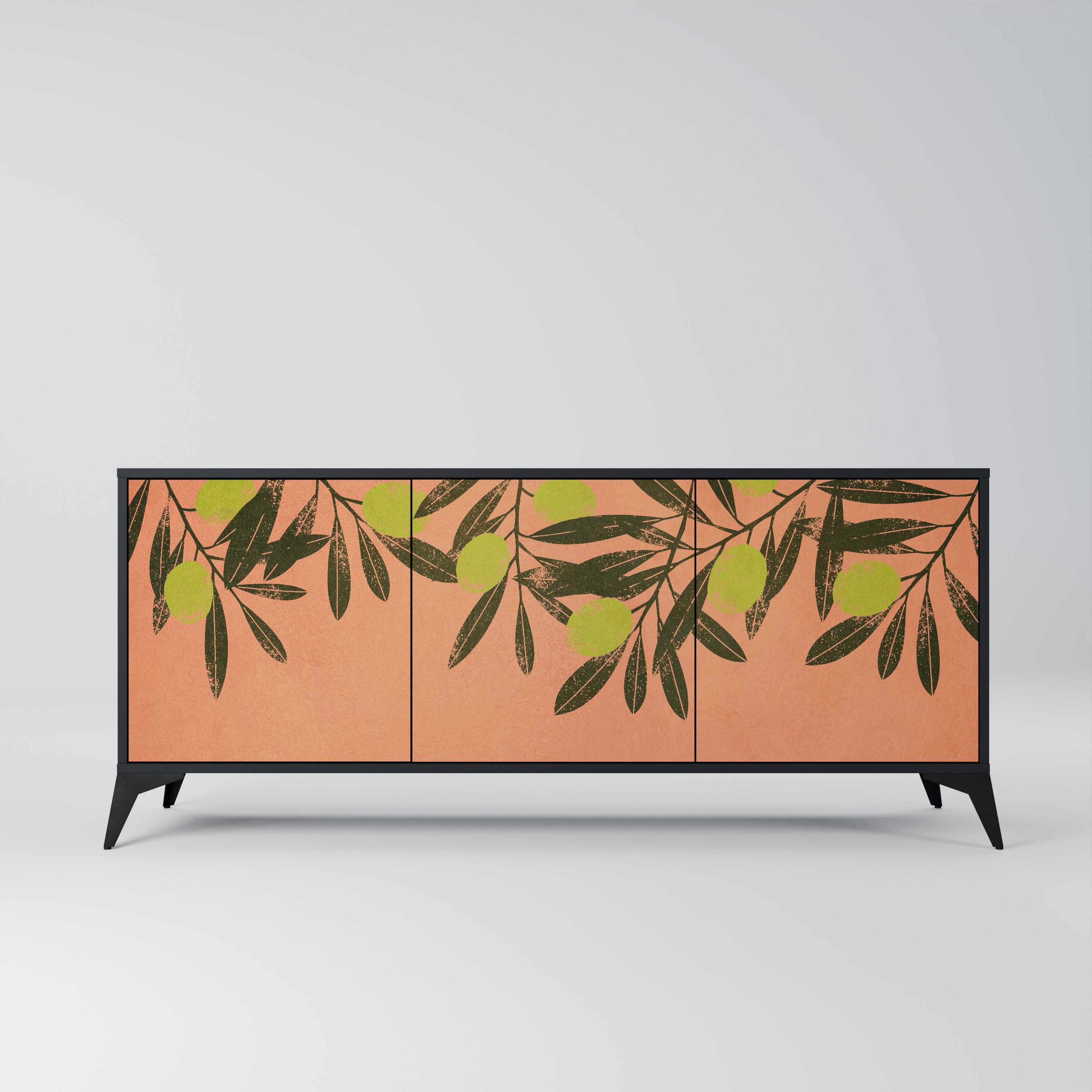 JUICY OLIVES 3-Door Sideboard in Black Finish