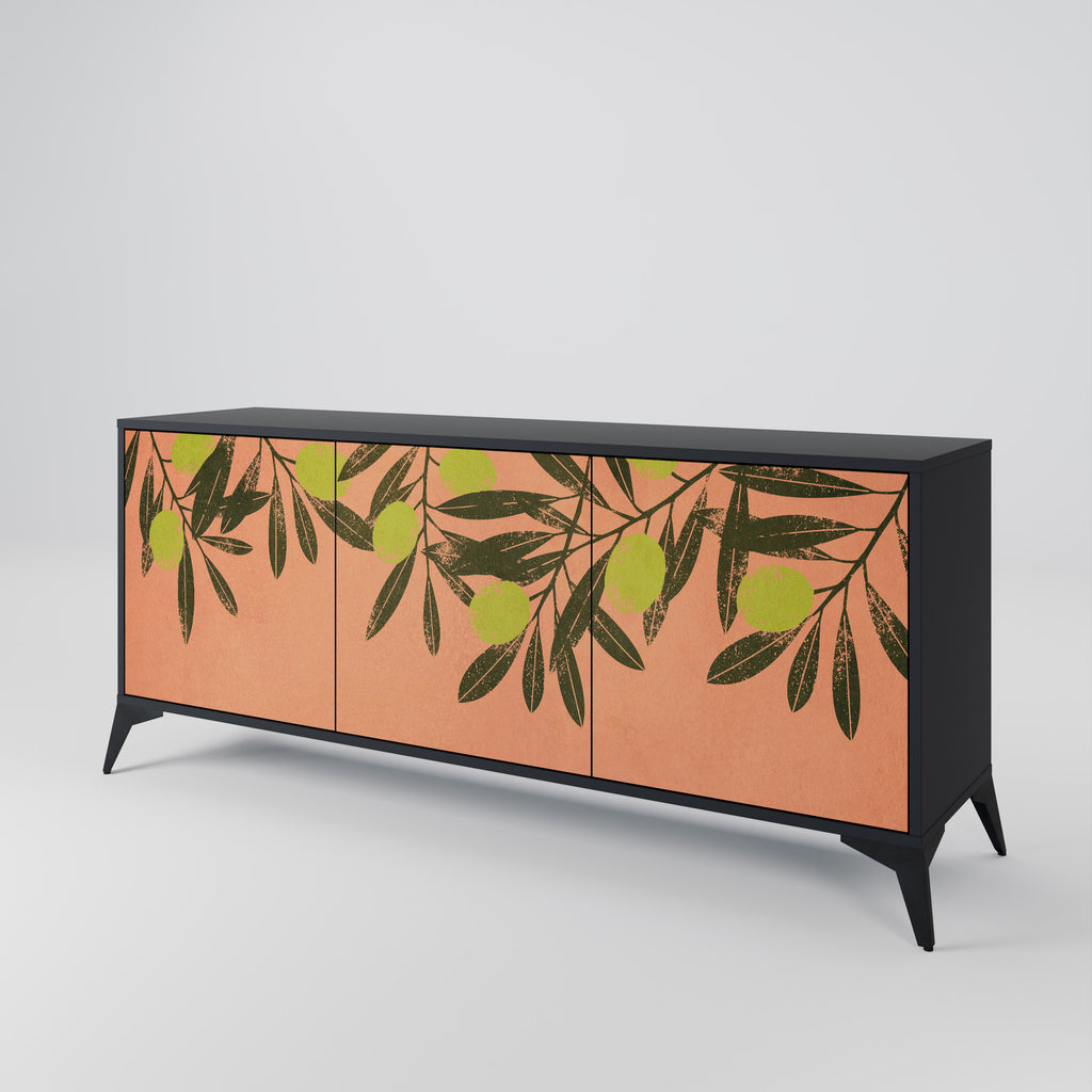 JUICY OLIVES 3-Door Sideboard in Black Finish