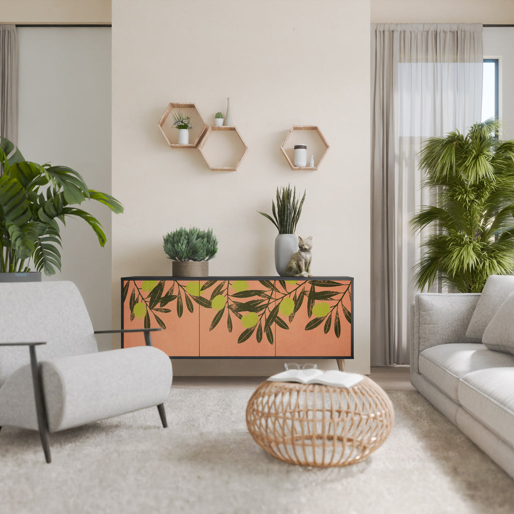 JUICY OLIVES 3-Door Sideboard in Black Finish