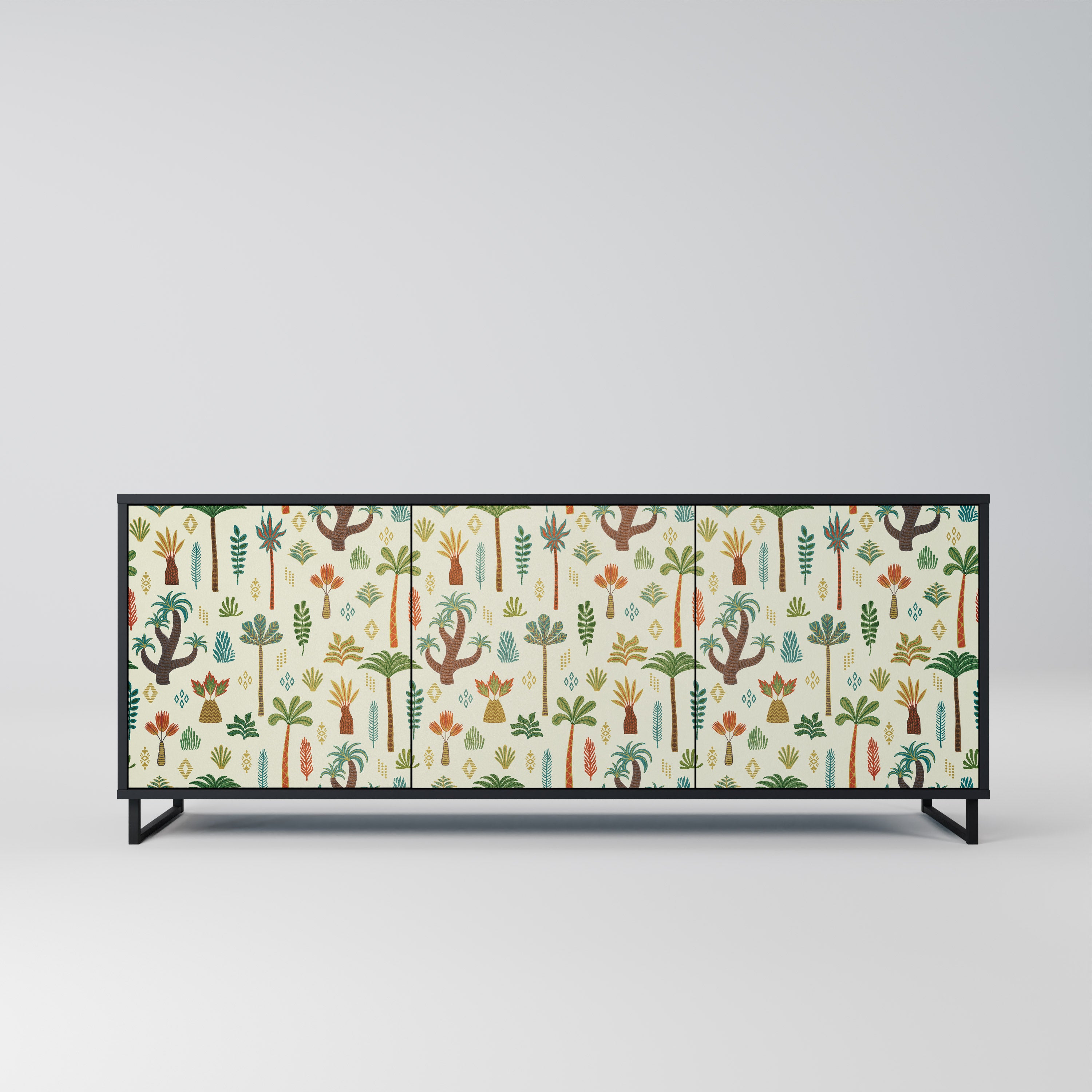 PALM SPRING 3-Door Sideboard in Black Finish