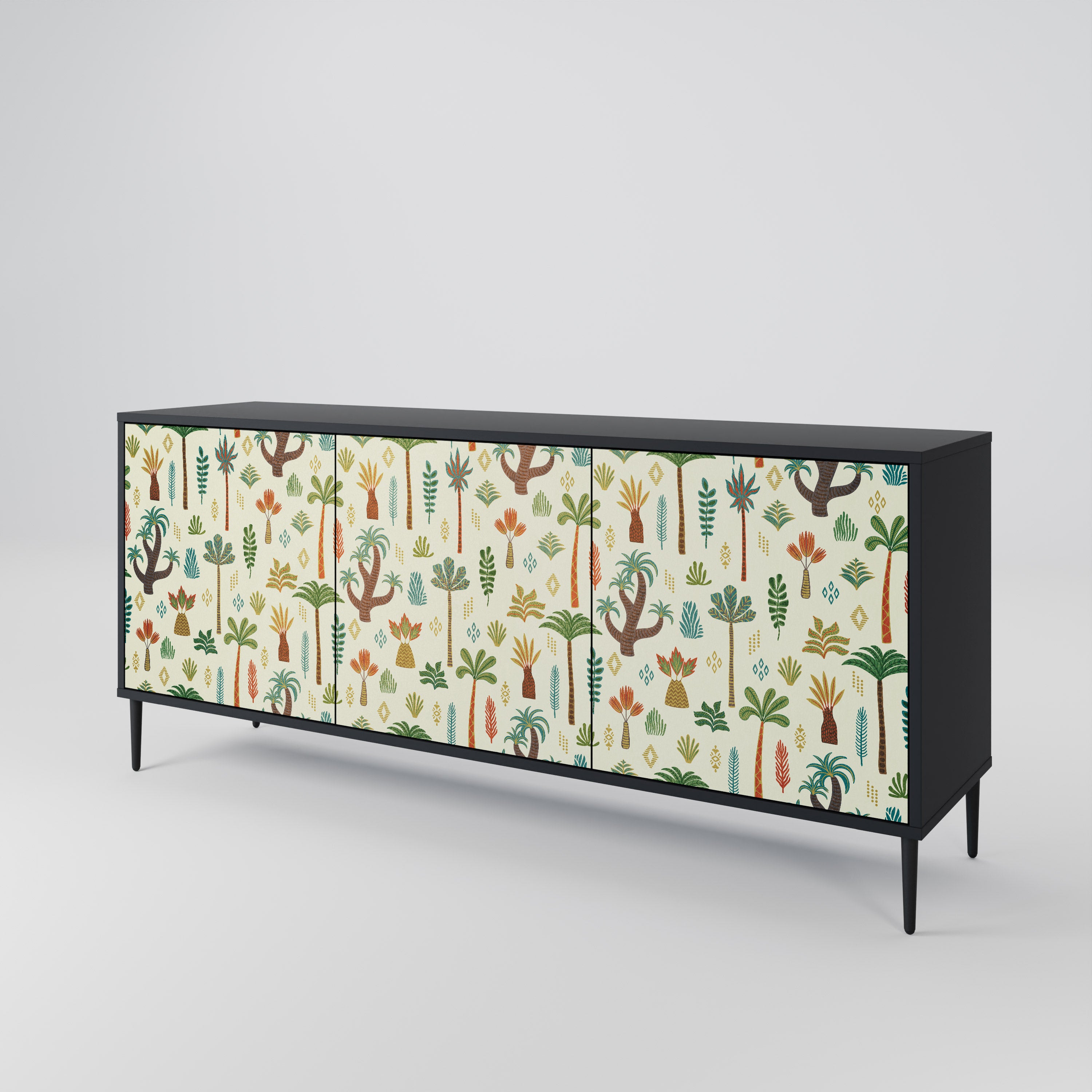 PALM SPRING 3-Door Sideboard in Black Finish