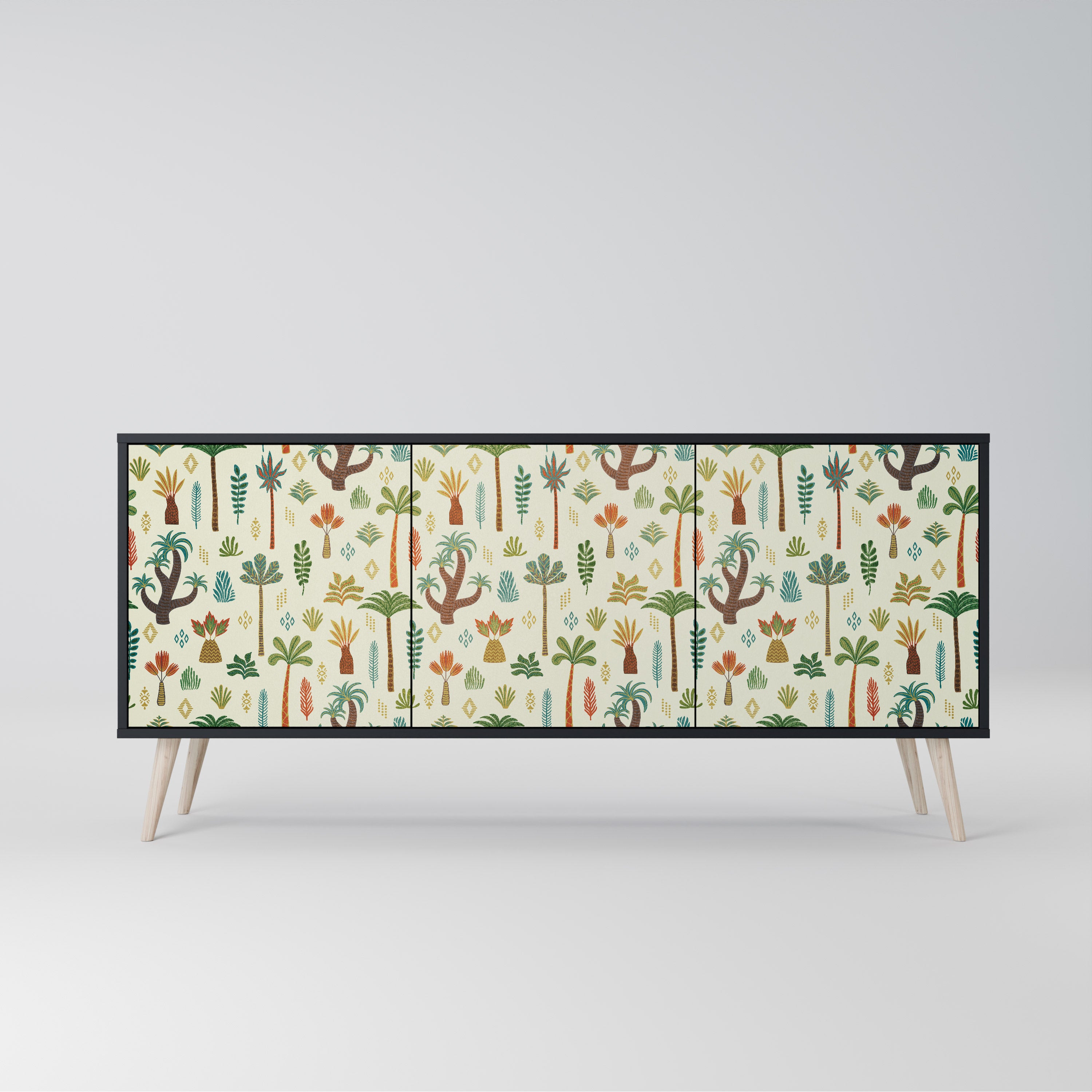 PALM SPRING 3-Door Sideboard in Black Finish