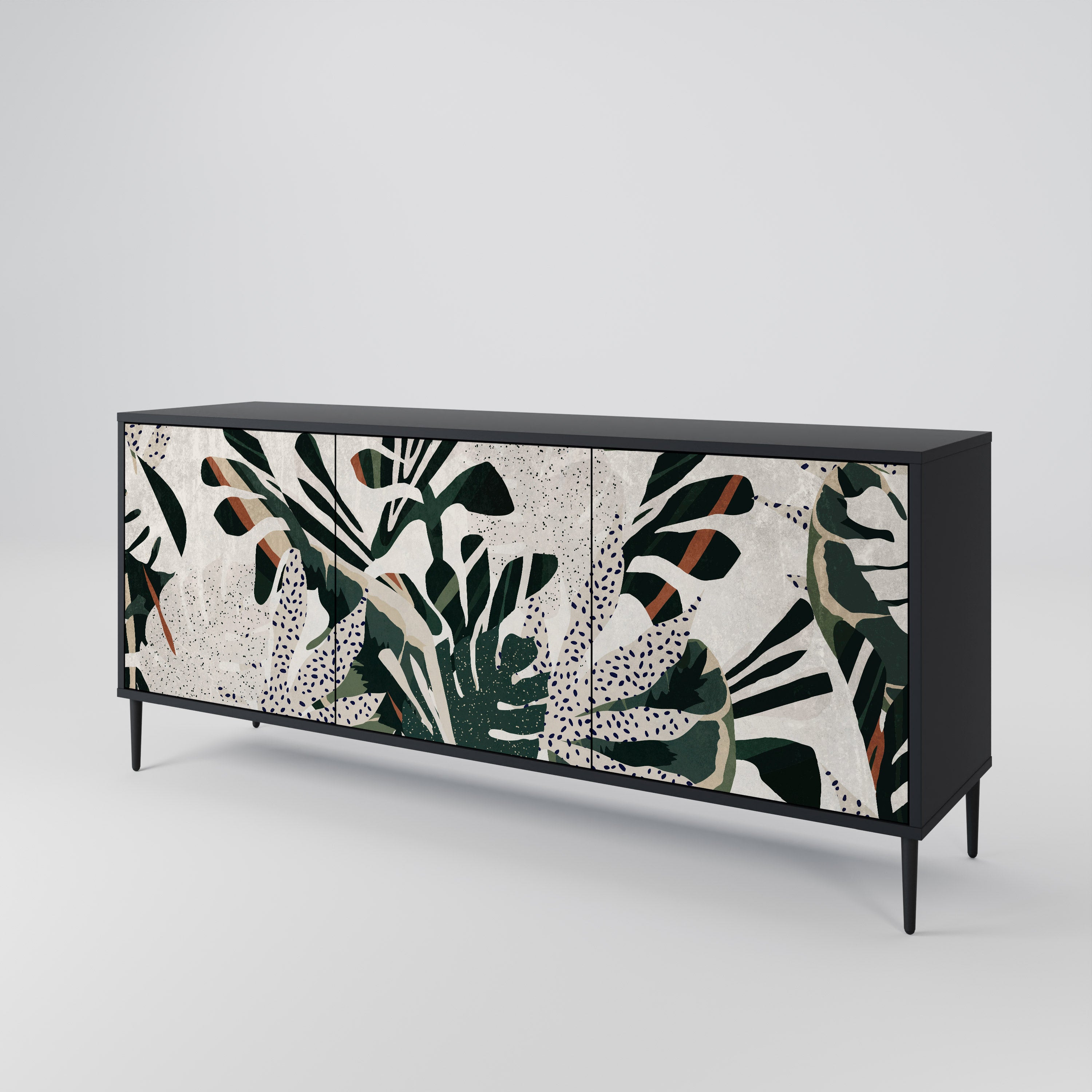 VERDURE FORMATION 3-Door Sideboard in Black Finish