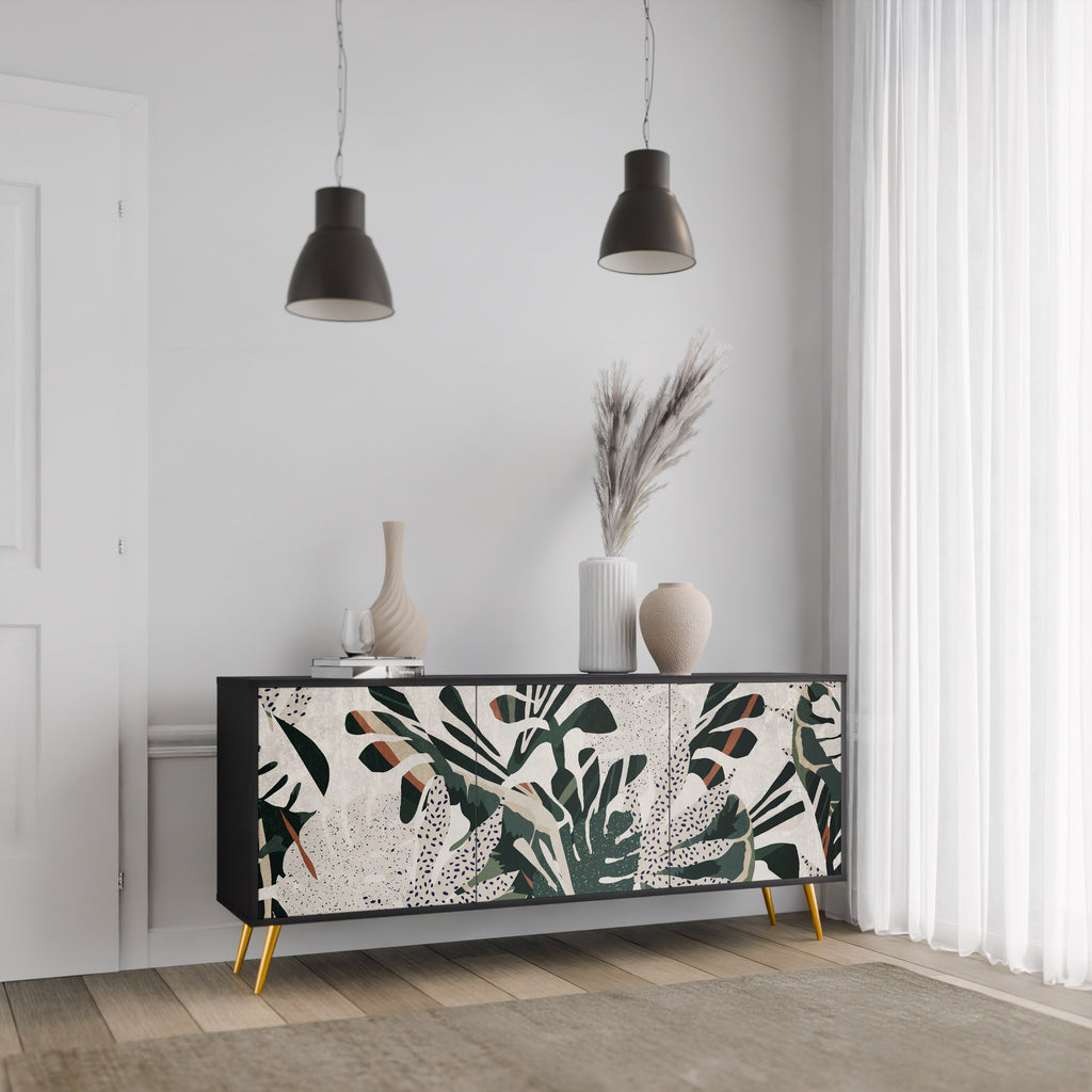 VERDURE FORMATION 3-Door Sideboard in Black Finish