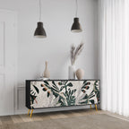 VERDURE FORMATION Aparador de 3 Puertas en Acabado Negro