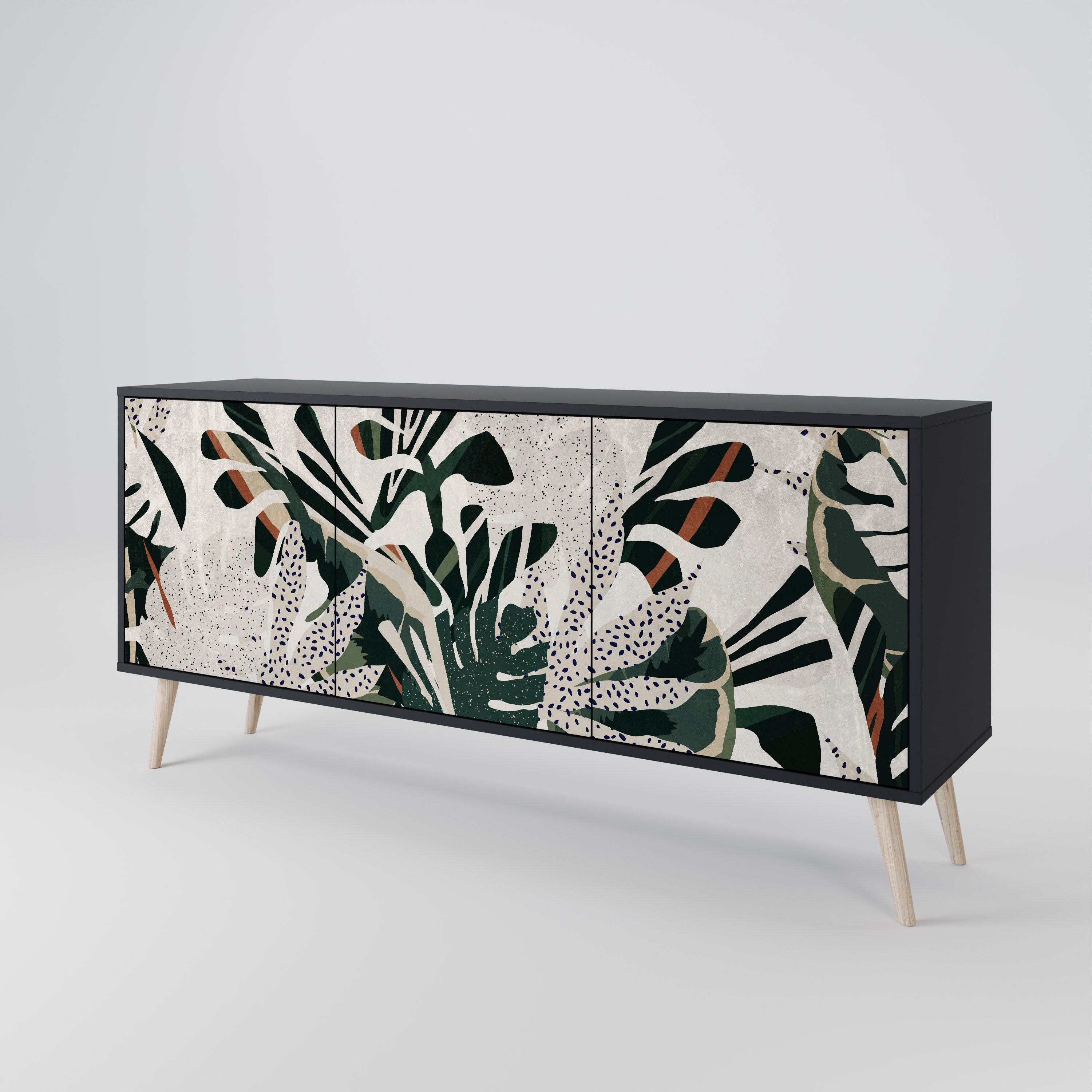 VERDURE FORMATION 3-Door Sideboard in Black Finish