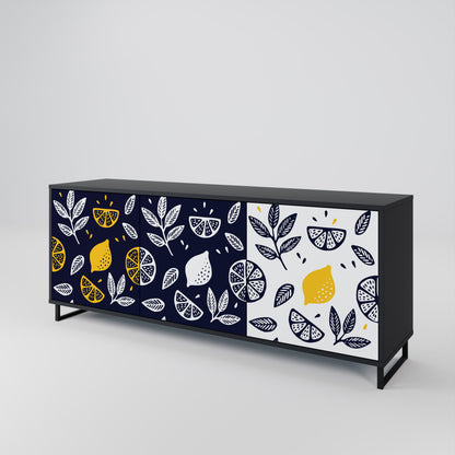 CITRUS BLACK AND WHITE Aparador de 3 Puertas
