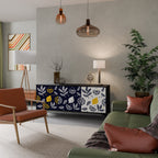 CITRUS BLACK AND WHITE Aparador de 3 Puertas en Acabado Negro