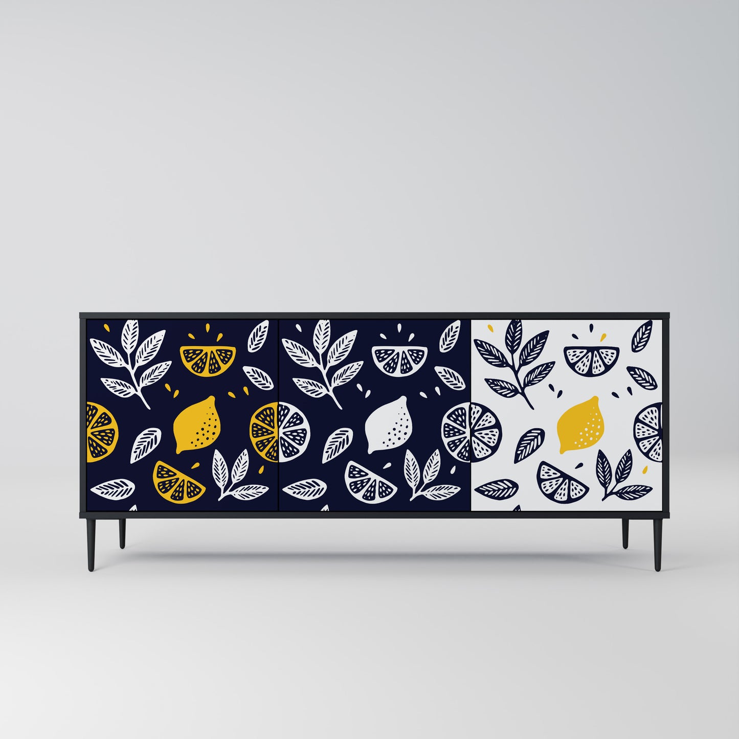 CITRUS BLACK AND WHITE Aparador de 3 Puertas