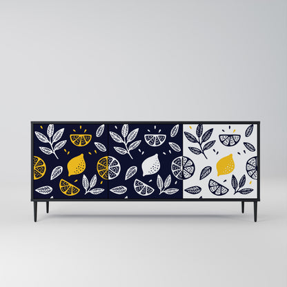 CITRUS BLACK AND WHITE Aparador de 3 Puertas