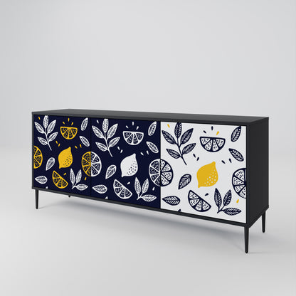 CITRUS BLACK AND WHITE Aparador de 3 Puertas