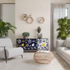 CITRUS BLACK AND WHITE Aparador de 3 Puertas en Acabado Negro