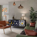 CITRUS BLACK AND WHITE Aparador de 3 Puertas en Acabado Negro