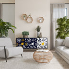 CITRUS BLACK AND WHITE Aparador de 3 Puertas en Acabado Negro