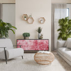 SWEET TROPICS Aparador de 3 Puertas en Acabado Negro