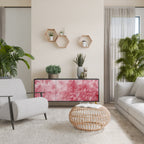 SWEET TROPICS Aparador de 3 Puertas en Acabado Negro