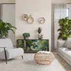 VERDURE ABYSS Aparador de 3 Puertas en Acabado Negro