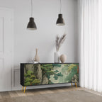 VERDURE ABYSS Aparador de 3 Puertas en Acabado Negro