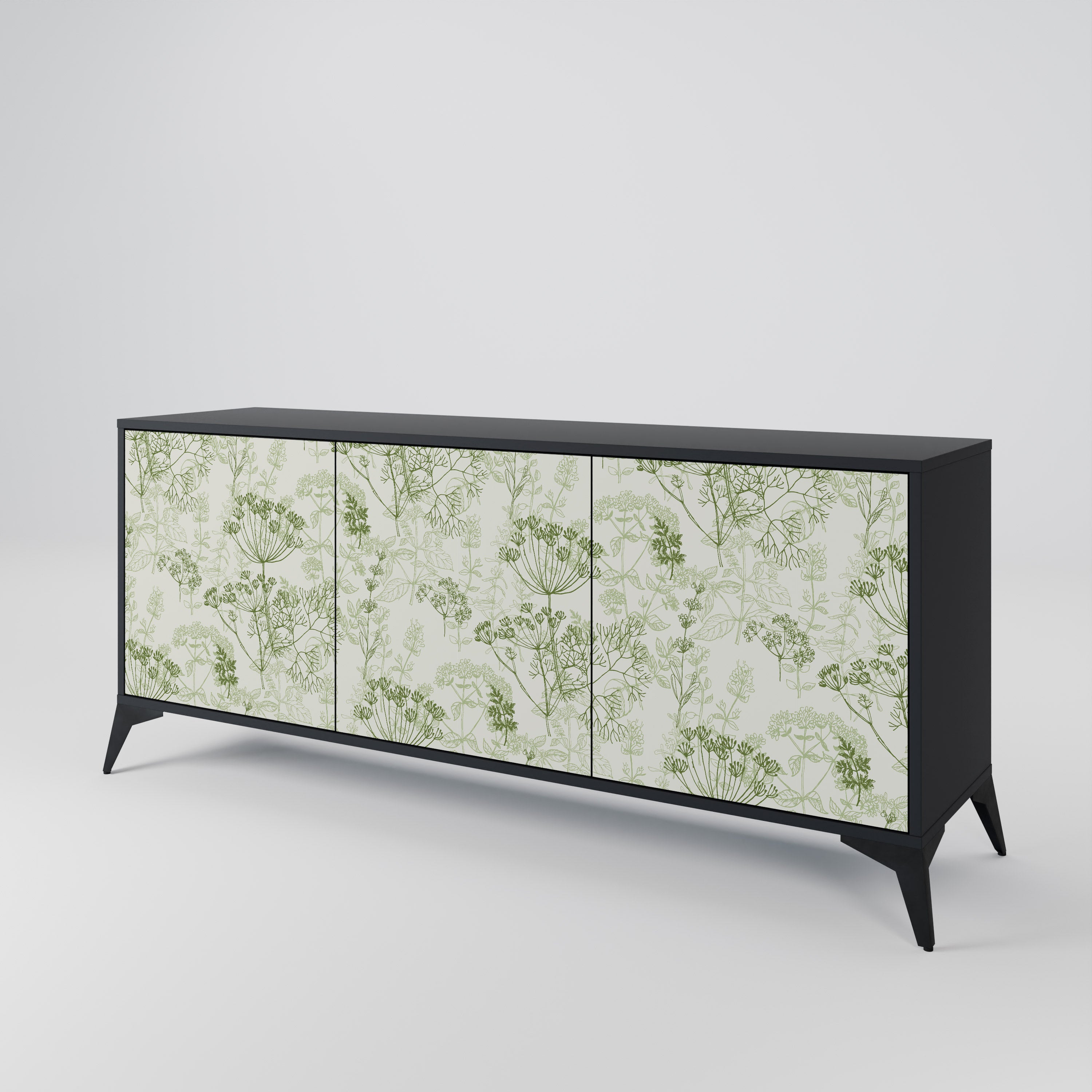 FENNEL BALDACHIN 3-Door Sideboard in Black Finish