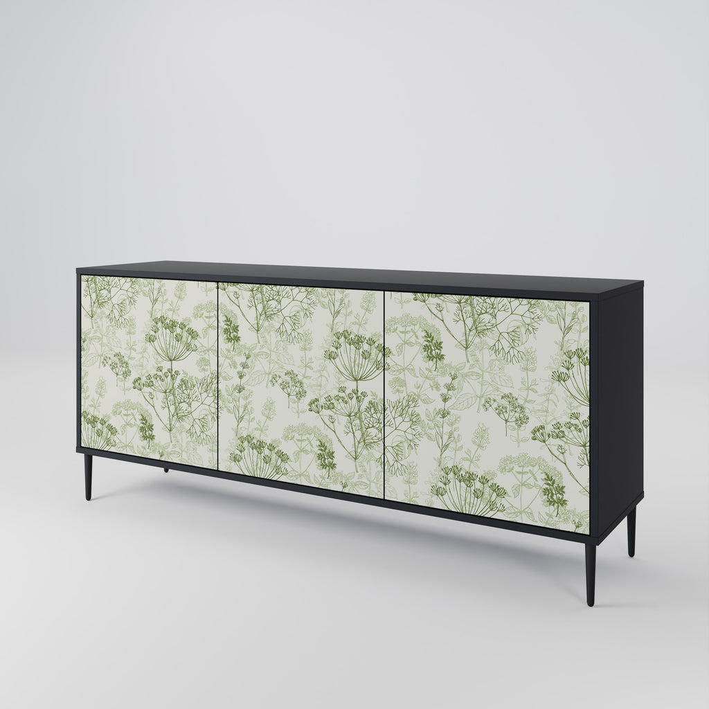 FENNEL BALDACHIN 3-Door Sideboard in Black Finish