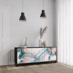 VELVET CROSSING Aparador de 3 Puertas en Acabado Negro