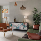 VELVET CROSSING Aparador de 3 Puertas en Acabado Negro