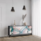 VELVET CROSSING Aparador de 3 Puertas en Acabado Negro