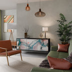 VELVET CROSSING Aparador de 3 Puertas en Acabado Negro