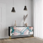 VELVET CROSSING Aparador de 3 Puertas en Acabado Negro