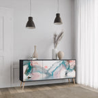 VELVET CROSSING Aparador de 3 Puertas en Acabado Negro